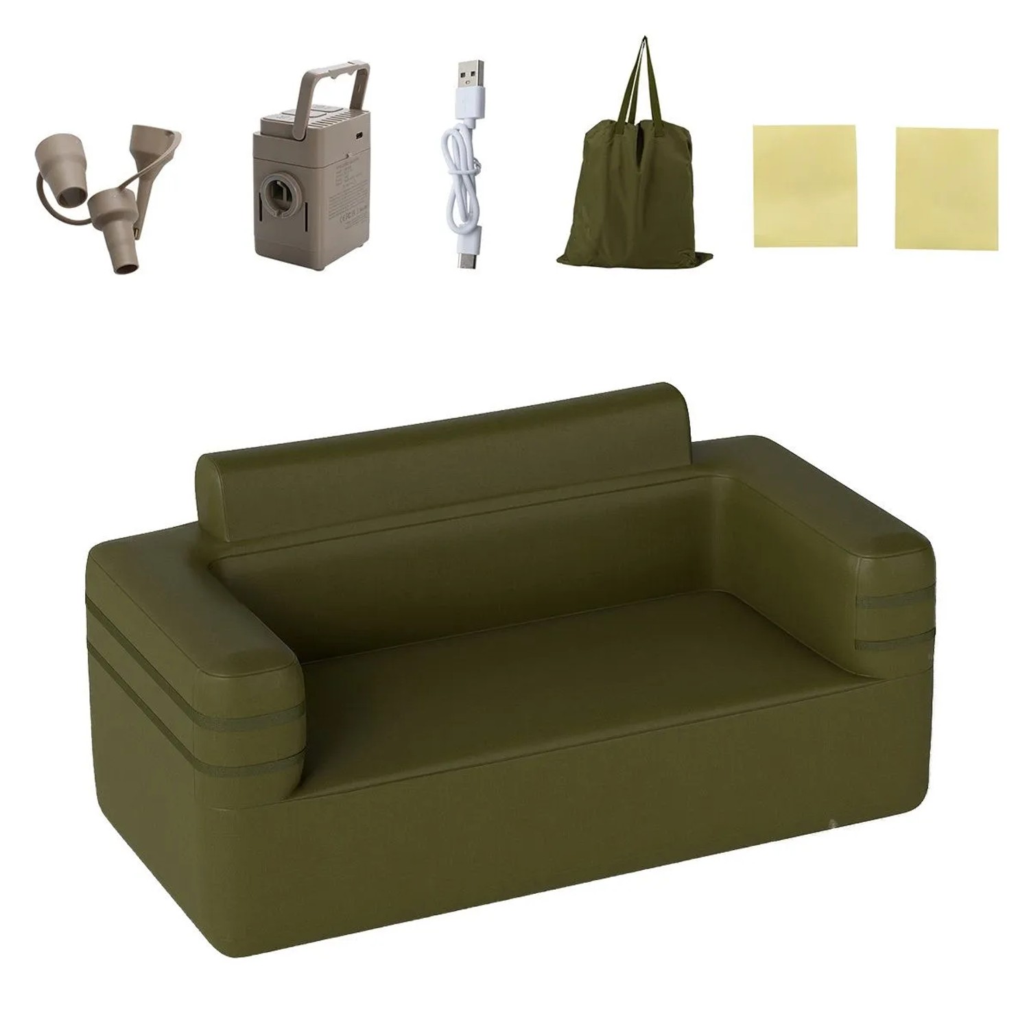 Costway Aufblasbares Sofa 2-Personen Camping mit Integrierter Pumpe günstig online kaufen