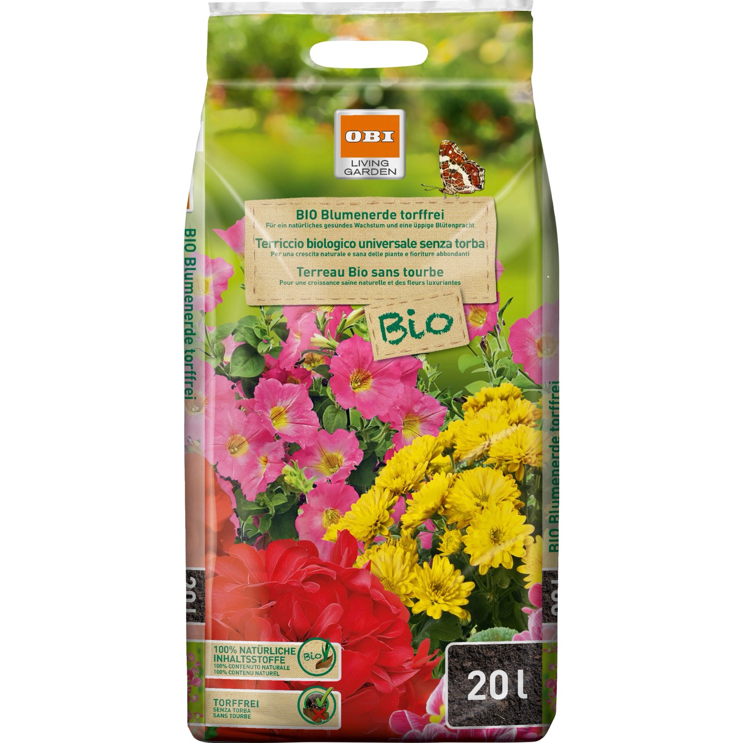 OBI Bio Blumenerde torffrei 2.640 l (132 x 20 l) 1 Palette kaufen bei OBI