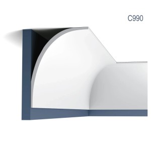 ORAC DECOR C990 LUXXUS Eckleiste, weißes Stuckprofil für Decken und Wände.