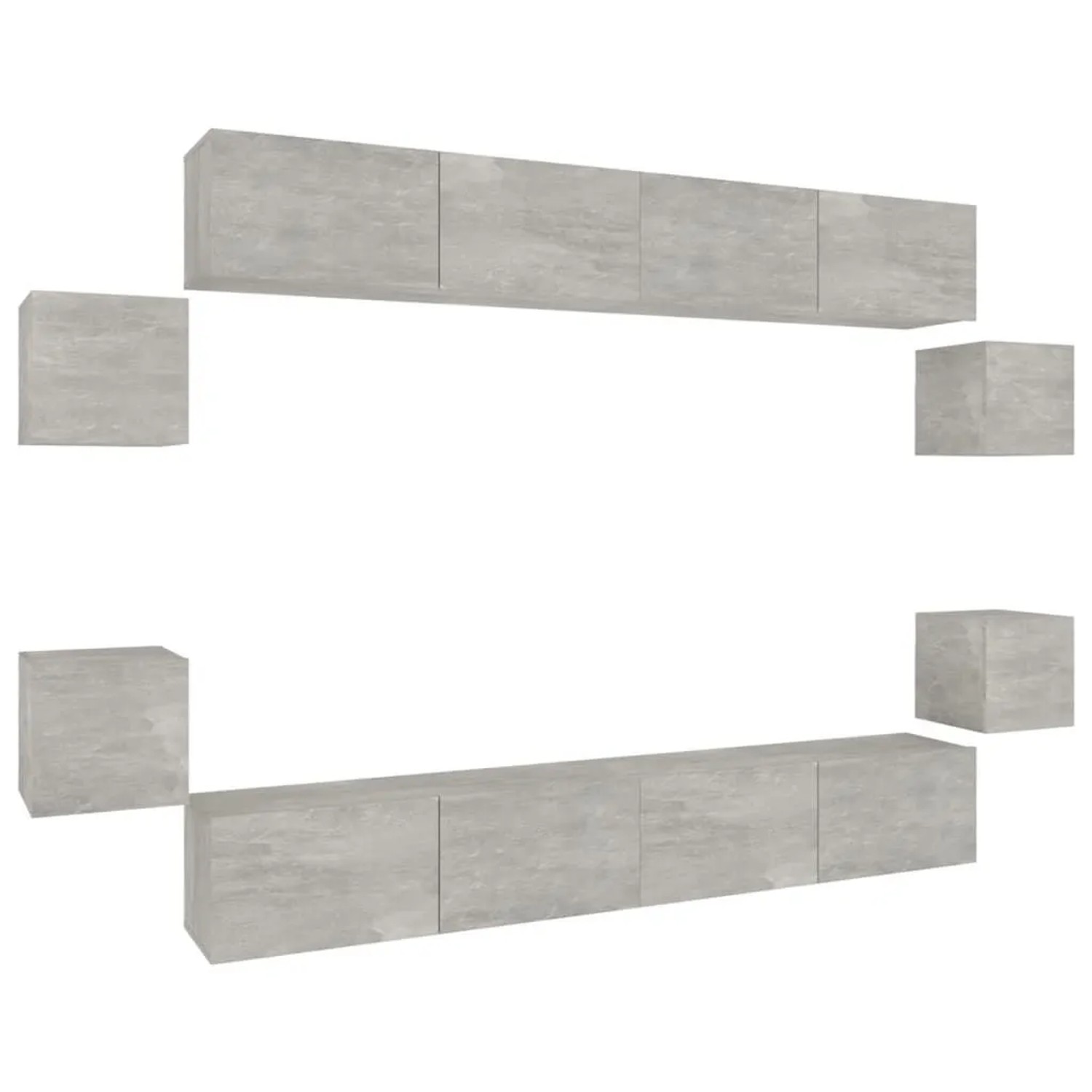 vidaXL 8-Tlg TV-Schrank-Set Betongrau Holzwerkstoff 3114225 günstig online kaufen