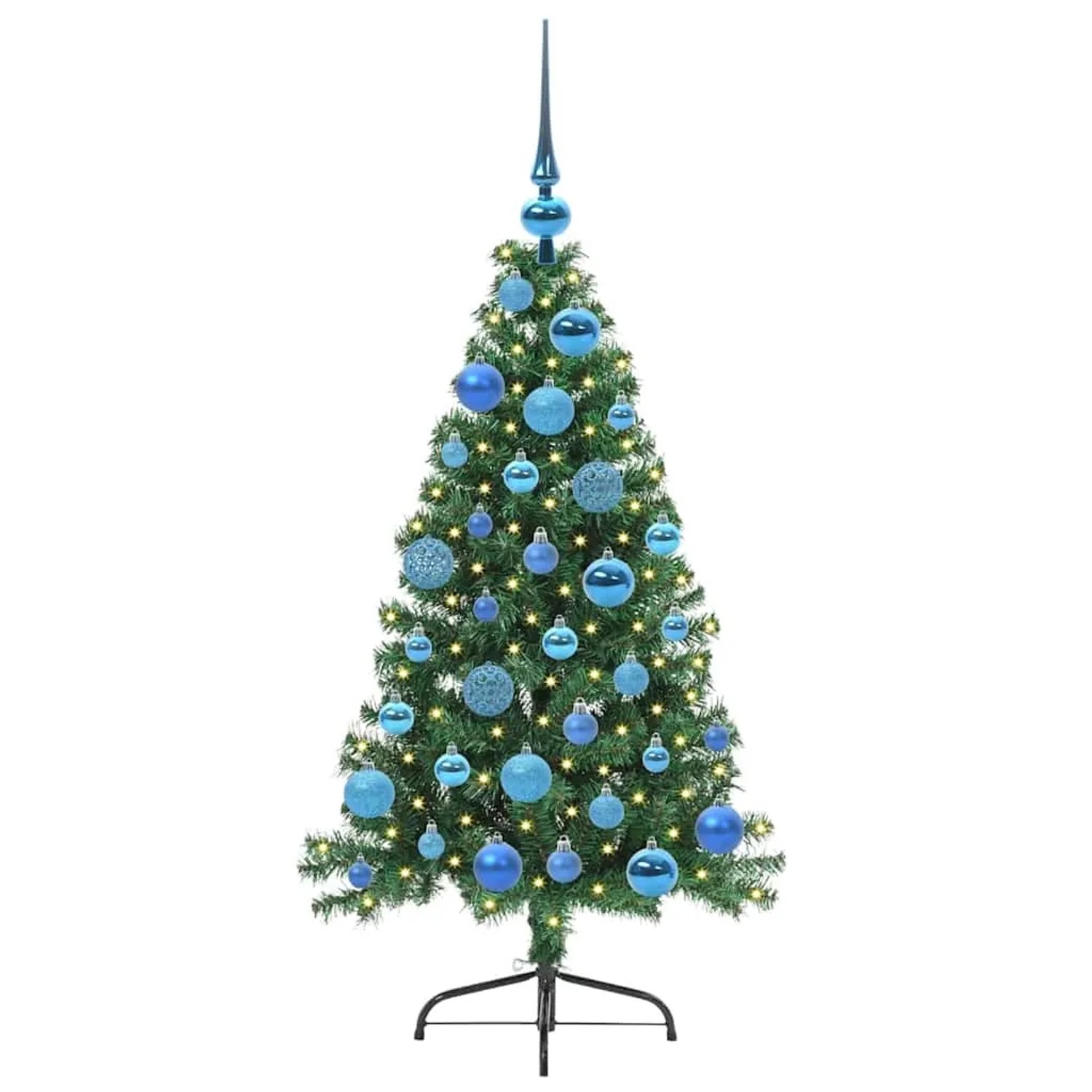 vidaXL Künstlicher Vorbeleuchteter Weihnachtsbaum Grün 120 cm PVC 3396996