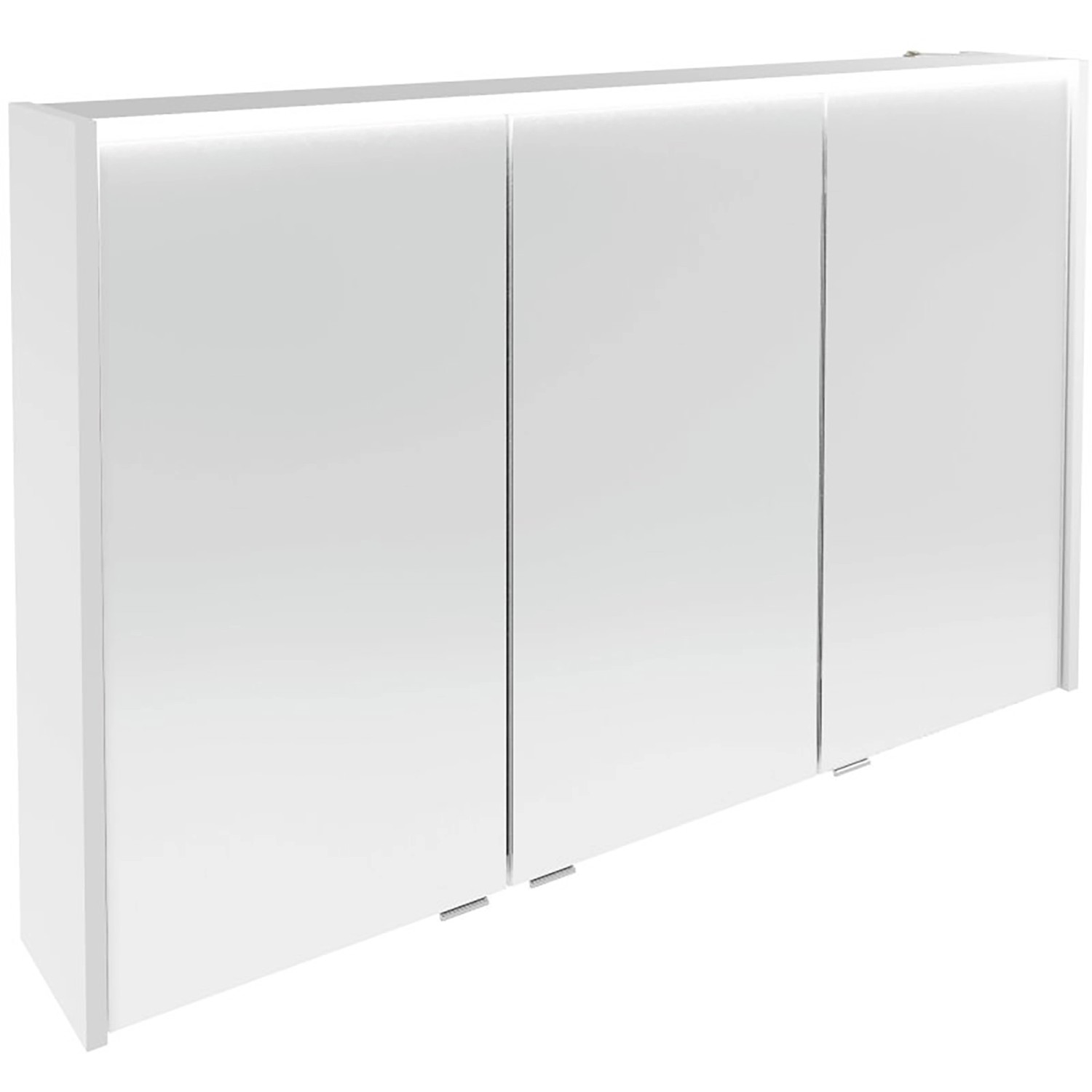 Fackelmann LED-Spiegelschrank Verona 110 cm 3 Türen Weiß Glanz günstig online kaufen