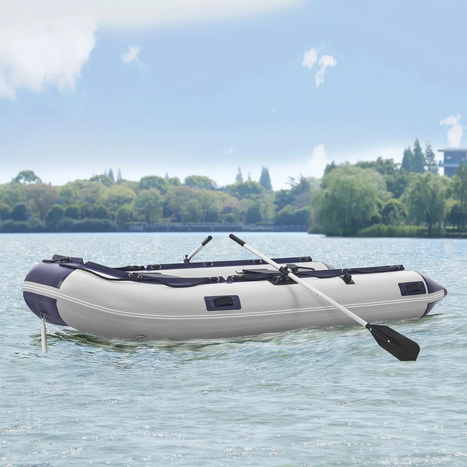 ArtSport Schlauchboot Paddelboot Grau mit Aluboden und Zwei Sitzbänken  3,20m_2