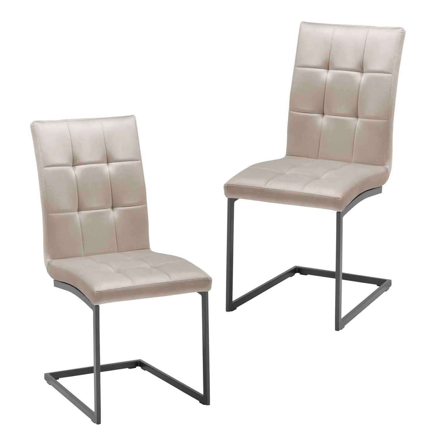 Bessagi Home Schwingstuhl-Set Mela Taupe Samtbezug