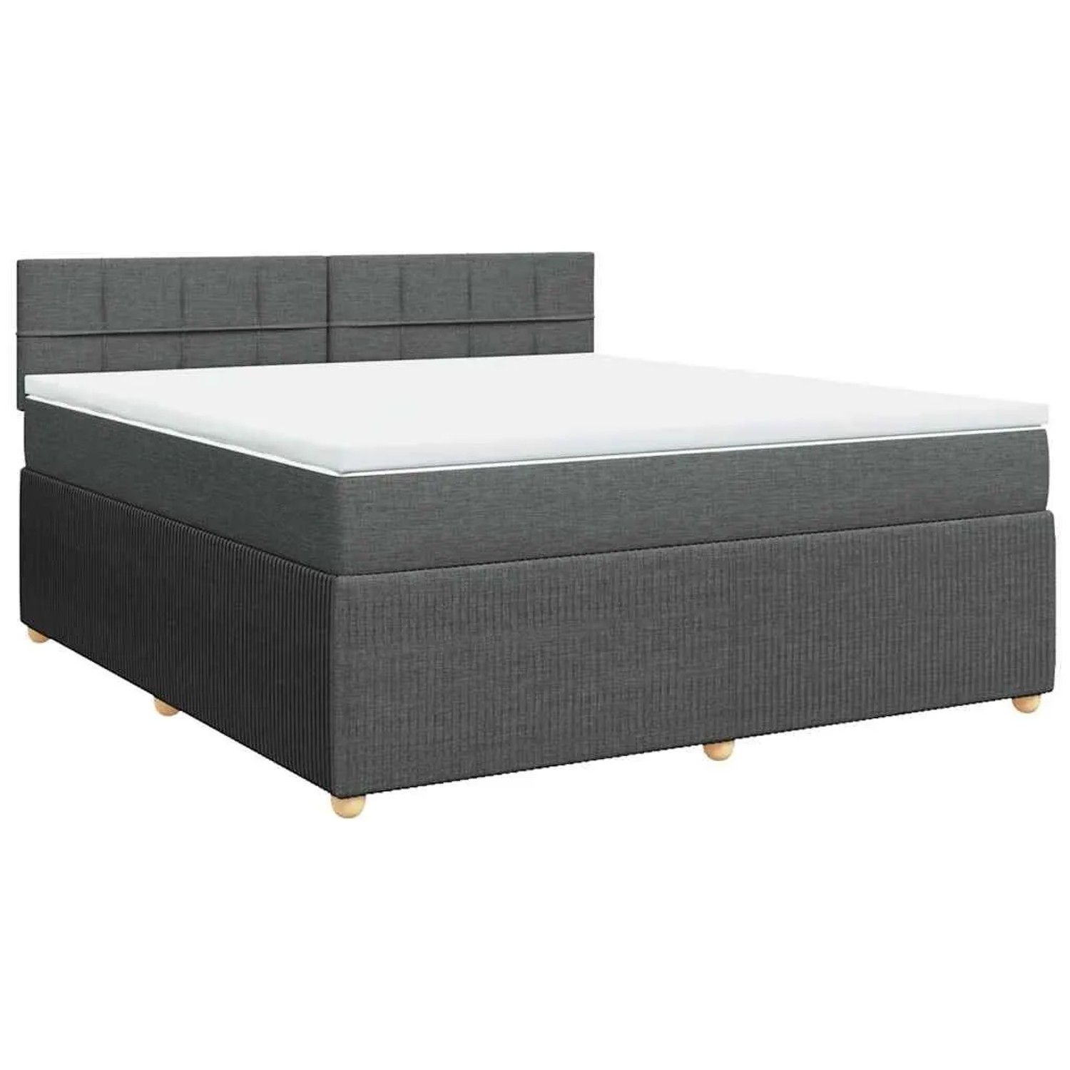 vidaXL Boxspringbett mit Matratze Dunkelgrau 180x200 cm Stoff 3289836 günstig online kaufen