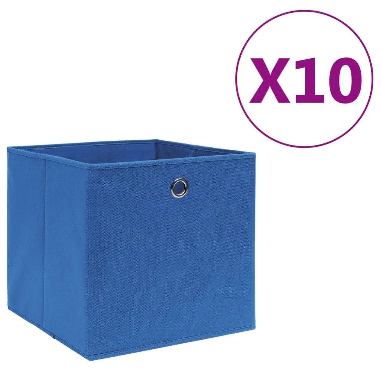 vidaXL Aufbewahrungsboxen 10 Stk Vliesstoff 28x28x28 cm Blau 325197