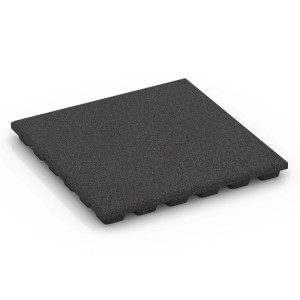 Anthrazitfarbene WARCO Fallschutzplatte 50x50 cm für Kindersicherheit im Innen- und Außenbereich.