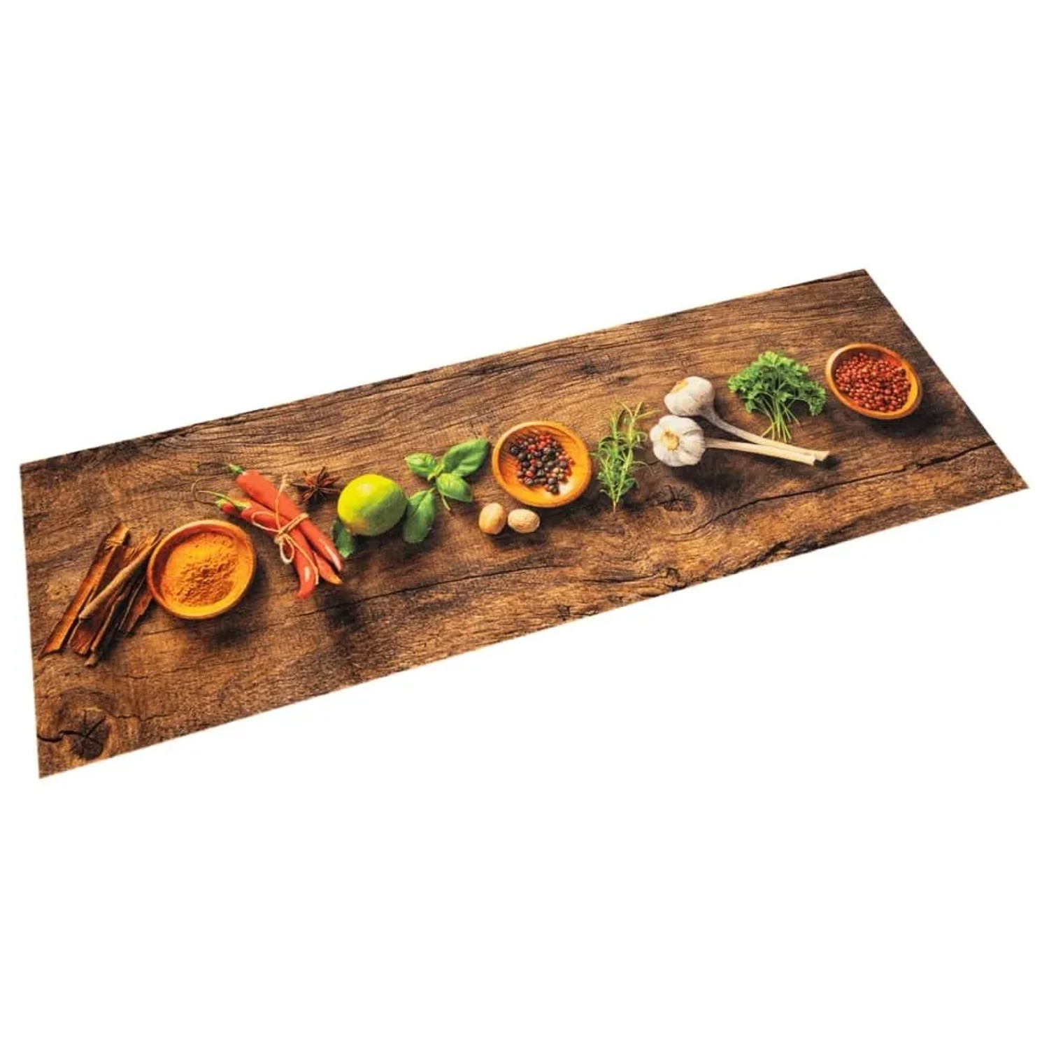 vidaXL Küchenteppich Waschbar Gewürze 45x150 cm Samt 4005605