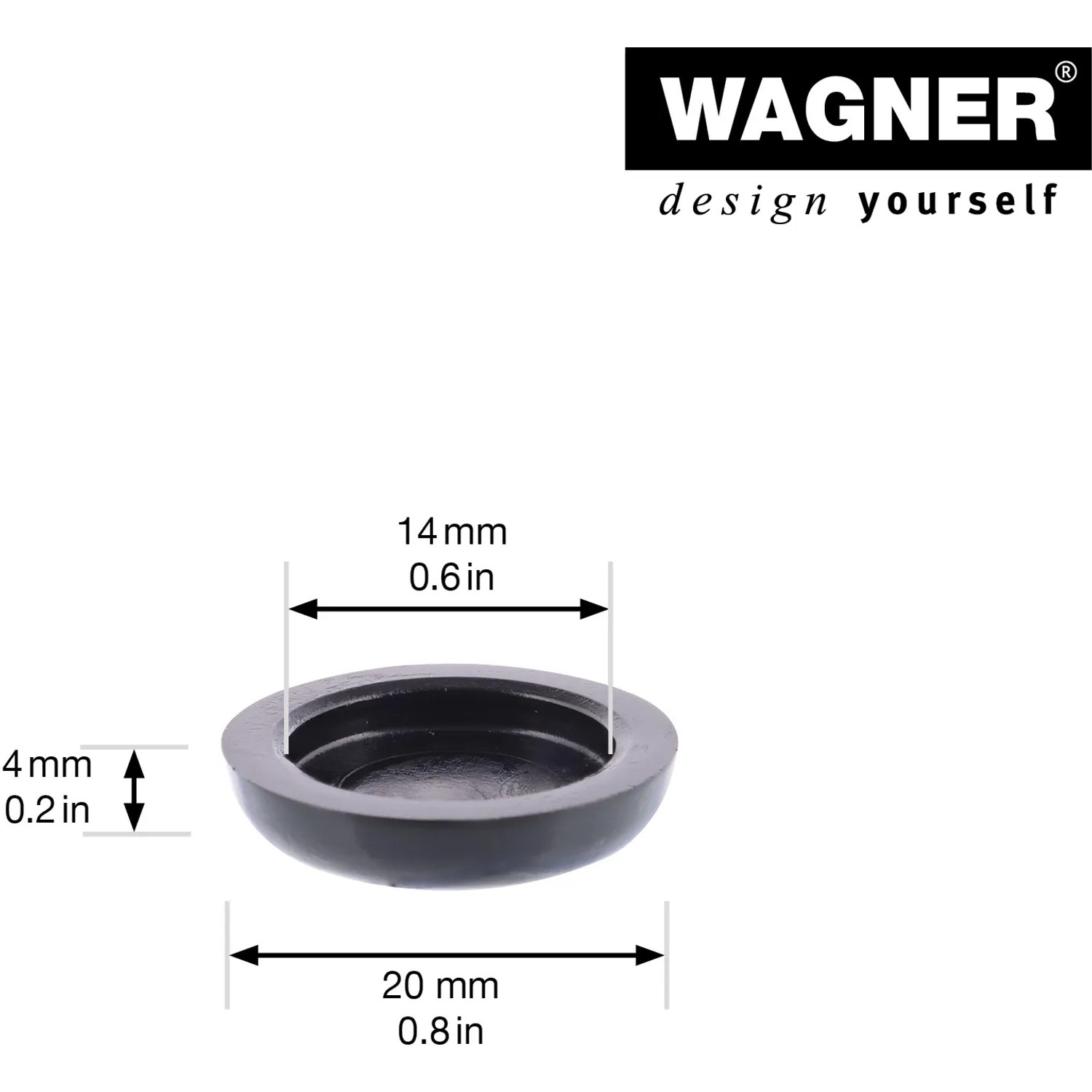 Wagner Verstellfuß Justus Slim, 4er Set, mit Maßangaben. Möbelbein für optimalen Ausgleich.