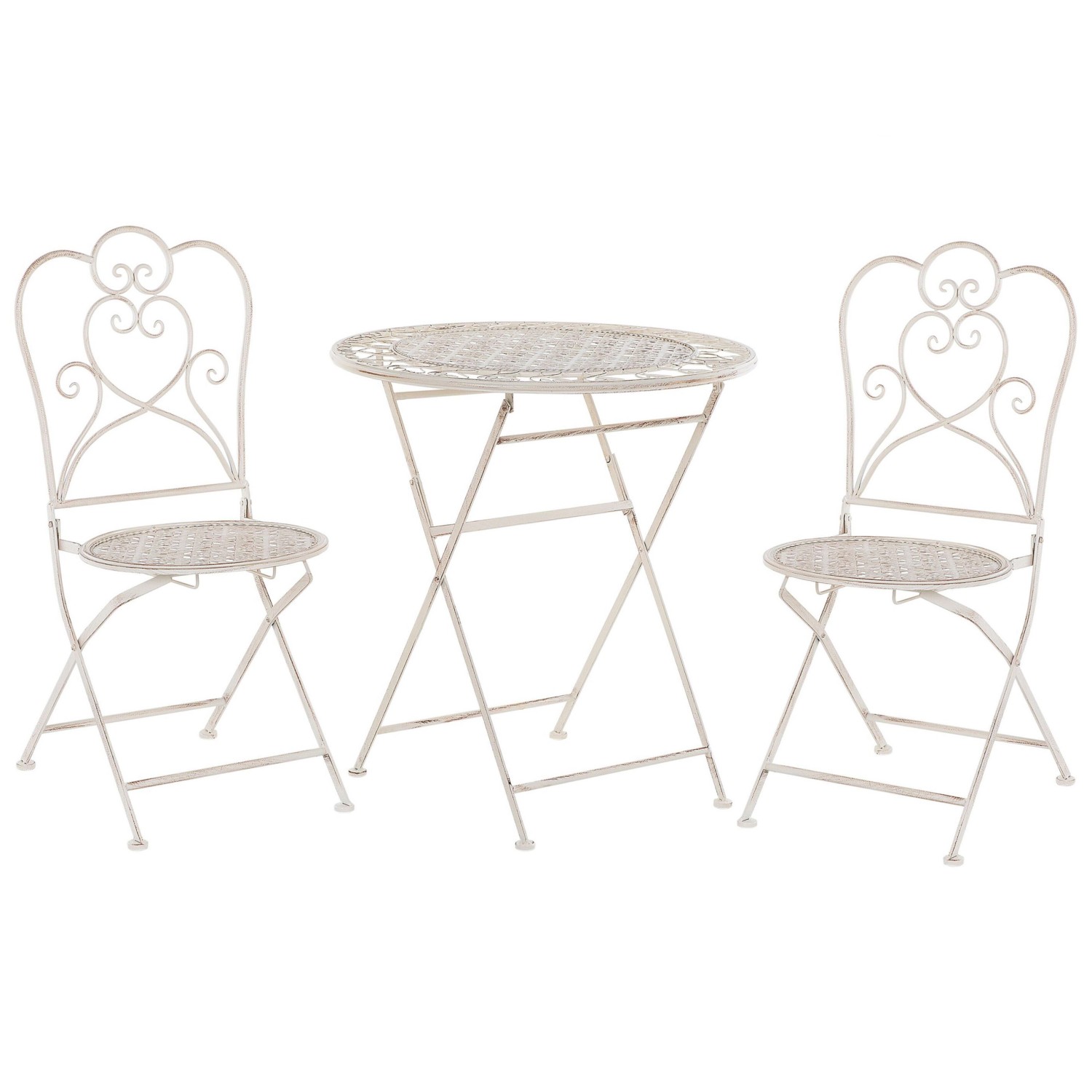 Beliani Bistro Set TRIESTE Hellbeige 70x70x92