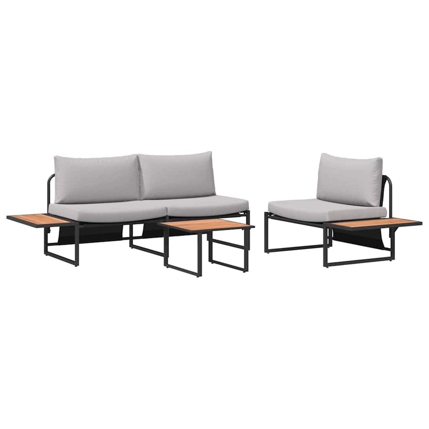 vidaXL Garten Essgruppe 3-Tlg Hellgrau Stahl 3335892 günstig online kaufen