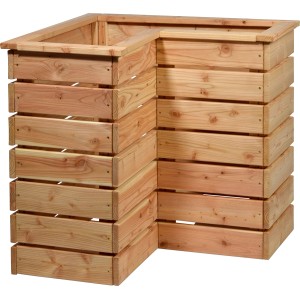 Eck-Hochbeet aus Douglasie, 73x78x78 cm, mit Pflanzfolie, FSC®-zertifiziert.