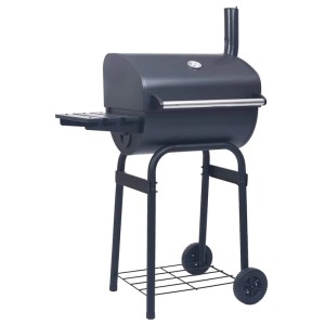 vidaXL Holzkohlegrill Smoker mit Unterer Ablage Schwarz 46649