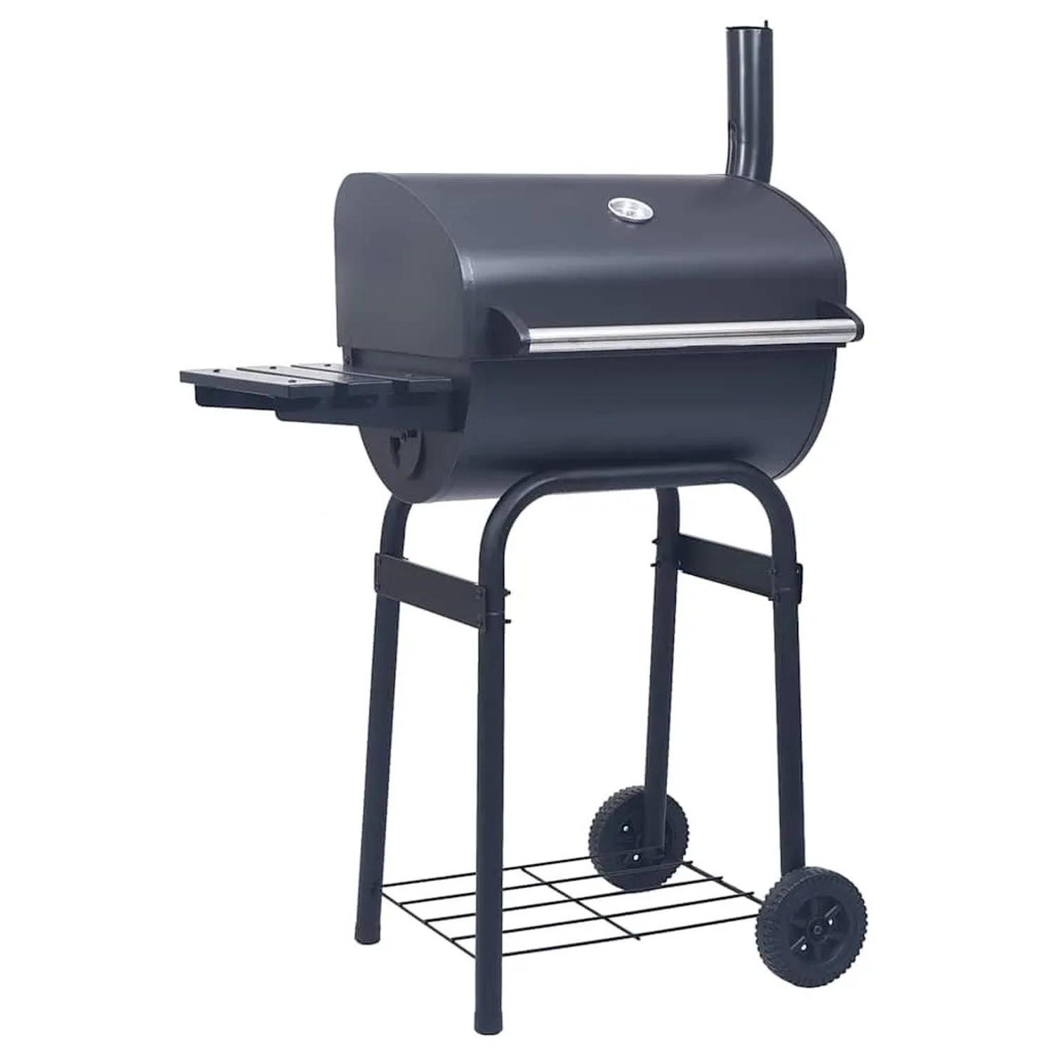 vidaXL Holzkohlegrill Smoker mit Unterer Ablage Schwarz 46649