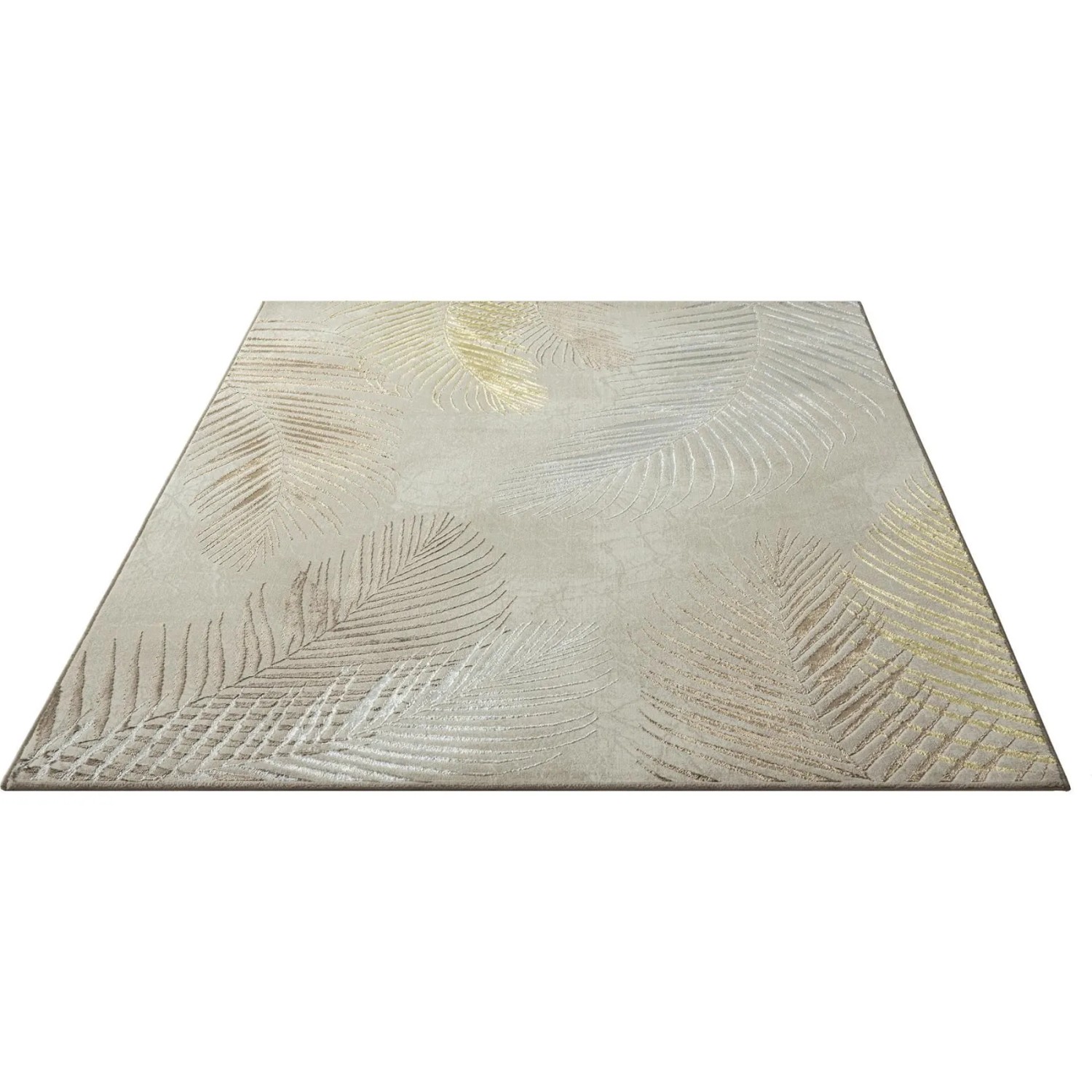 Floornovo Kurzflor Teppich Nr. 113 Beige Blattmuster 290 x 200 cm günstig online kaufen