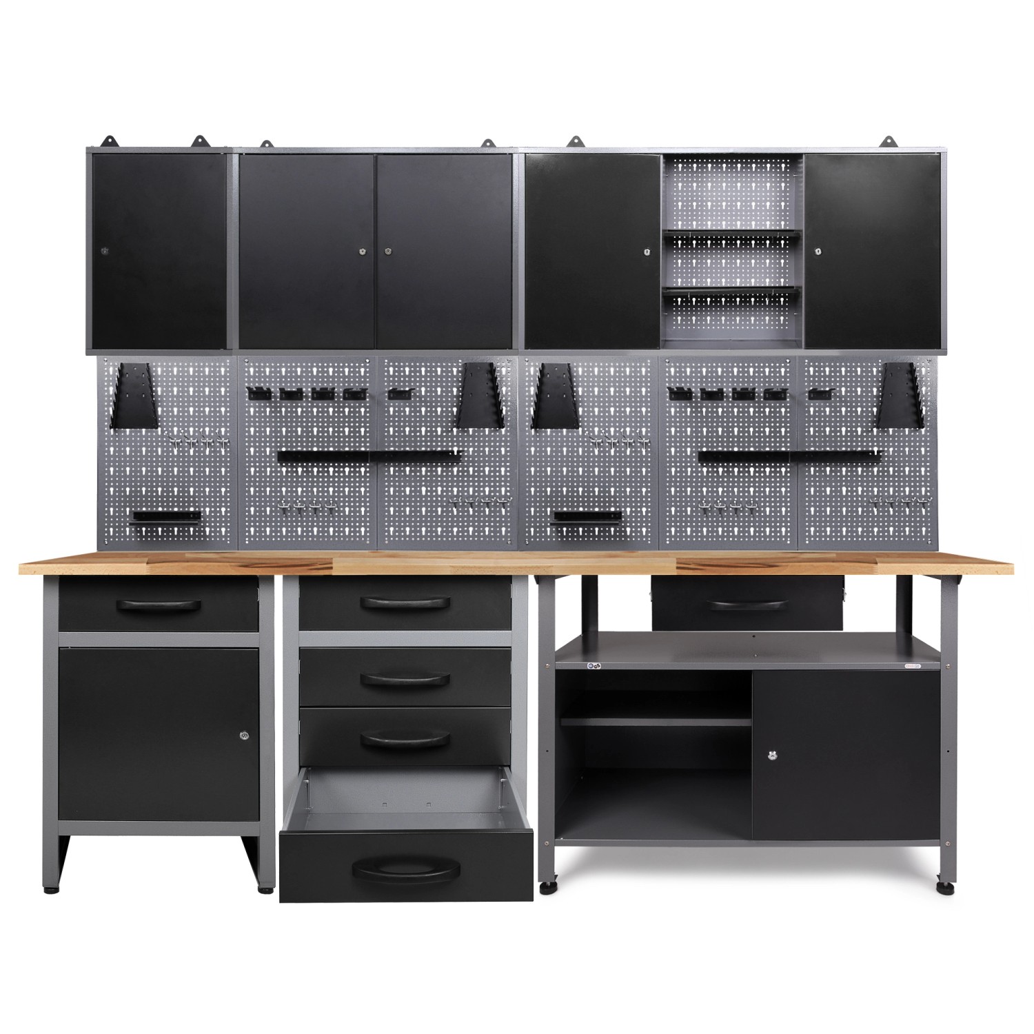 Ondis24 Werkbank Set Tüftler 240 cm 3 Schränke günstig online kaufen