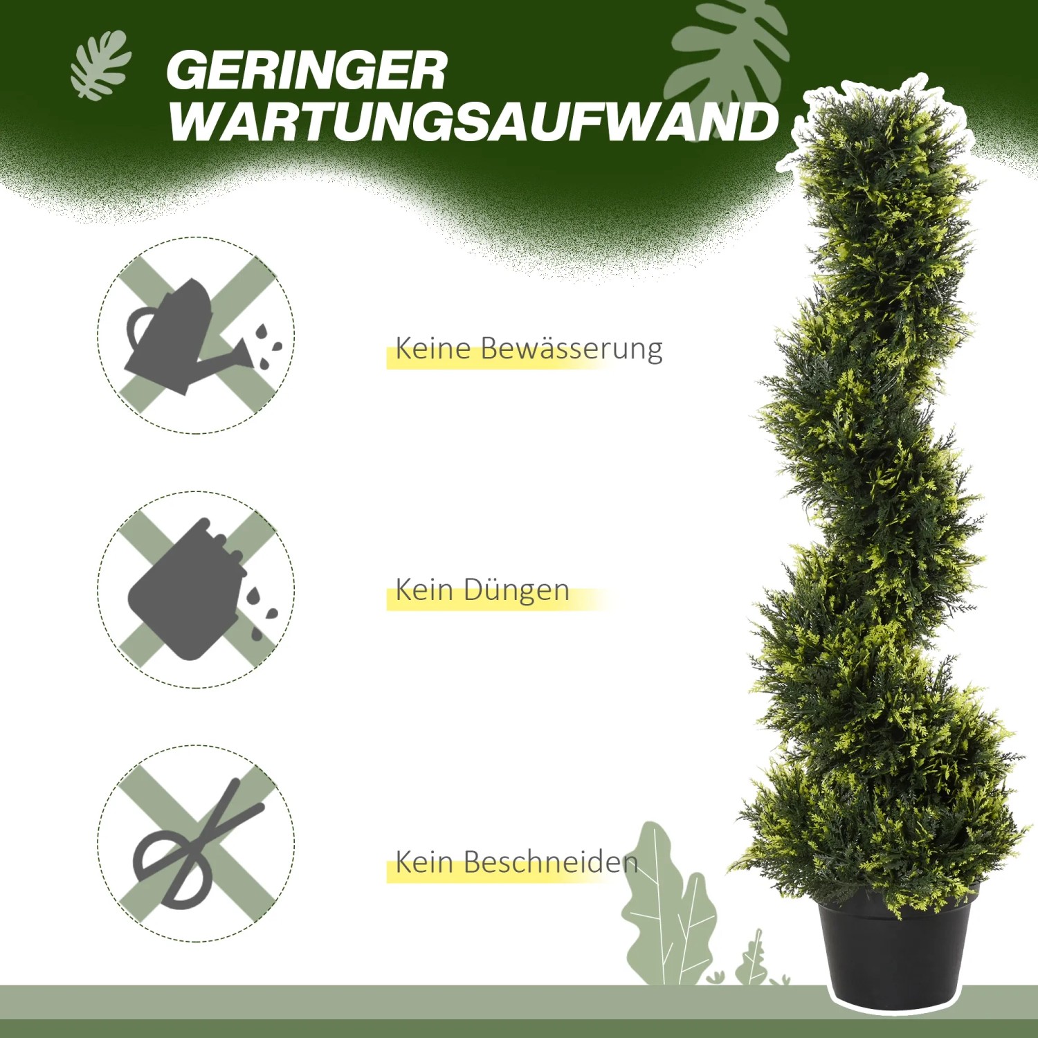 Künstlicher Zedernbaum (90cm) im Topf, pflegeleicht, für Innen- und Außenbereich.