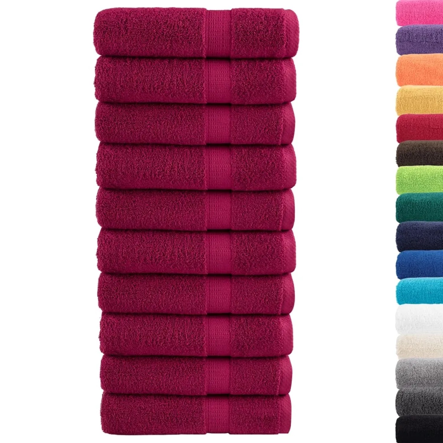 vidaXL Premium-Badetücher SOLUND 10 Stk Bordeaux 100x150cm 600 g/m² 137217