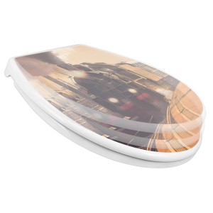 Banjado Familien WC-Sitz mit Zug Motiv. Klodeckel mit integriertem Kindersitz und Absenkautomatik.