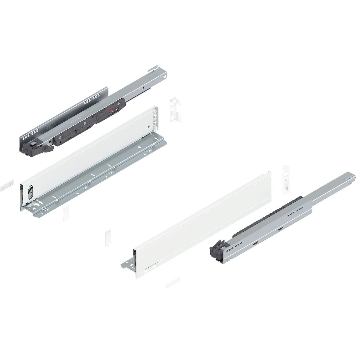 Blum Legrabox Pure Set Höhe M Tip-On Vollauszug 500 mm 40 kg Seidenweiß 1 Paar