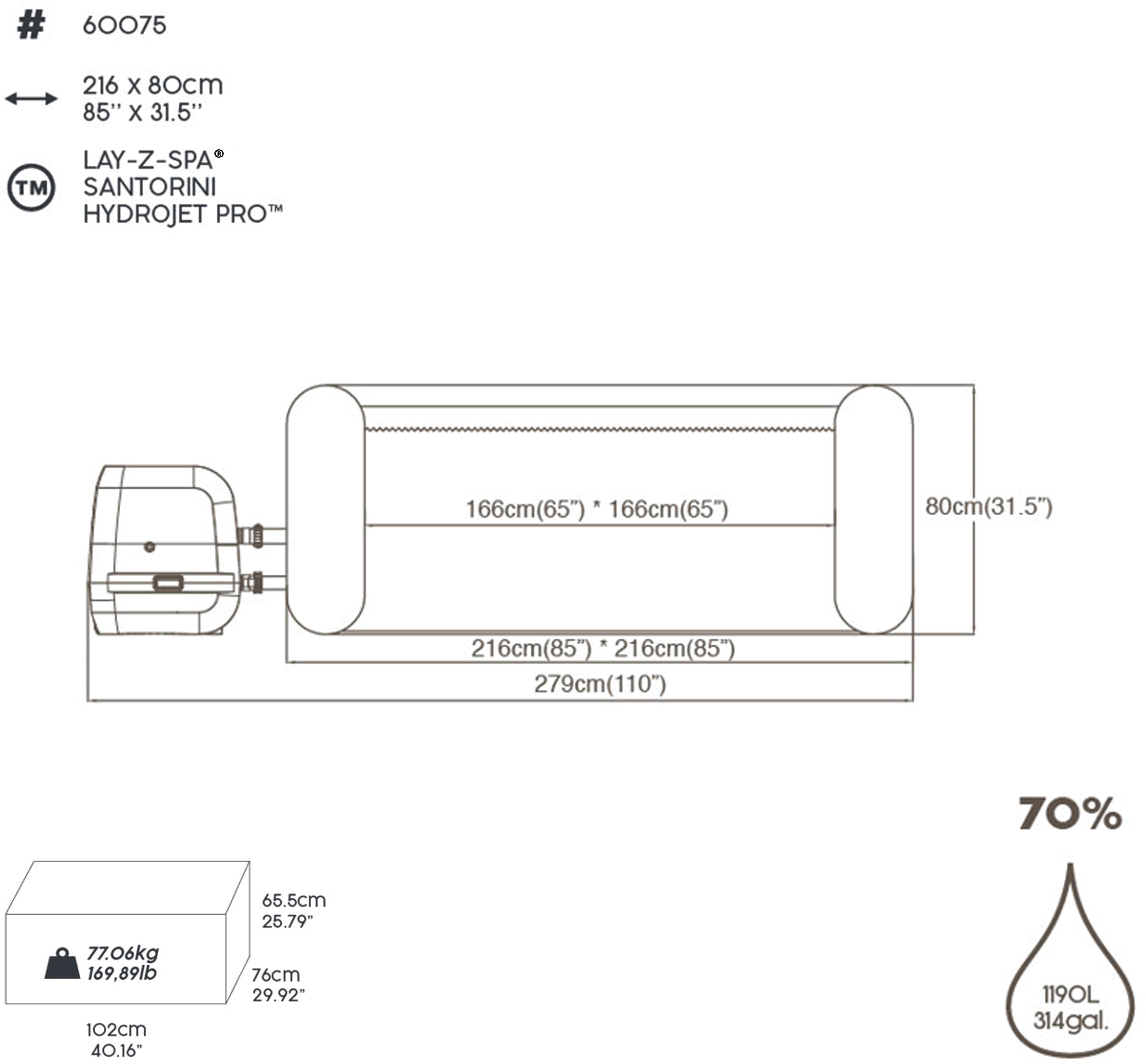 Bestway LAY-Z-SPA Whirlpool kaufen HydroJet OBI bei Santorini x cm Pro 216 Rund 80