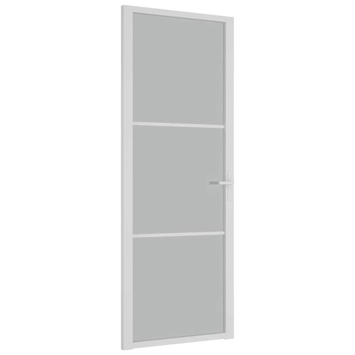 vidaXL Innentür 76x201,5 cm Weiß Mattglas und Aluminium 350576