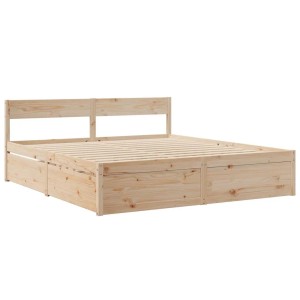 vidaXL Massivholzbett ohne Matratze 200x200 cm Kiefer 3282336