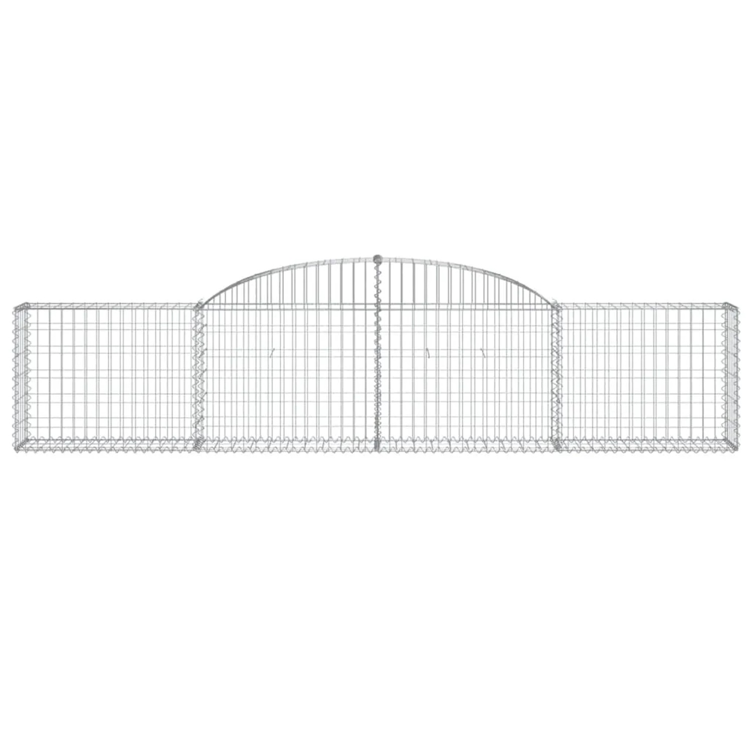 vidaXL Gabionen mit Hochbogen, 15er Set, 300x30x60/80 cm, aus verzinktem Eisen.