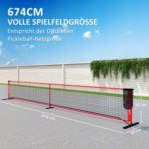 SPORTNOW Pickleball Netz Metall Polyester Mehrfarbig 674L x 70B x 92H cm