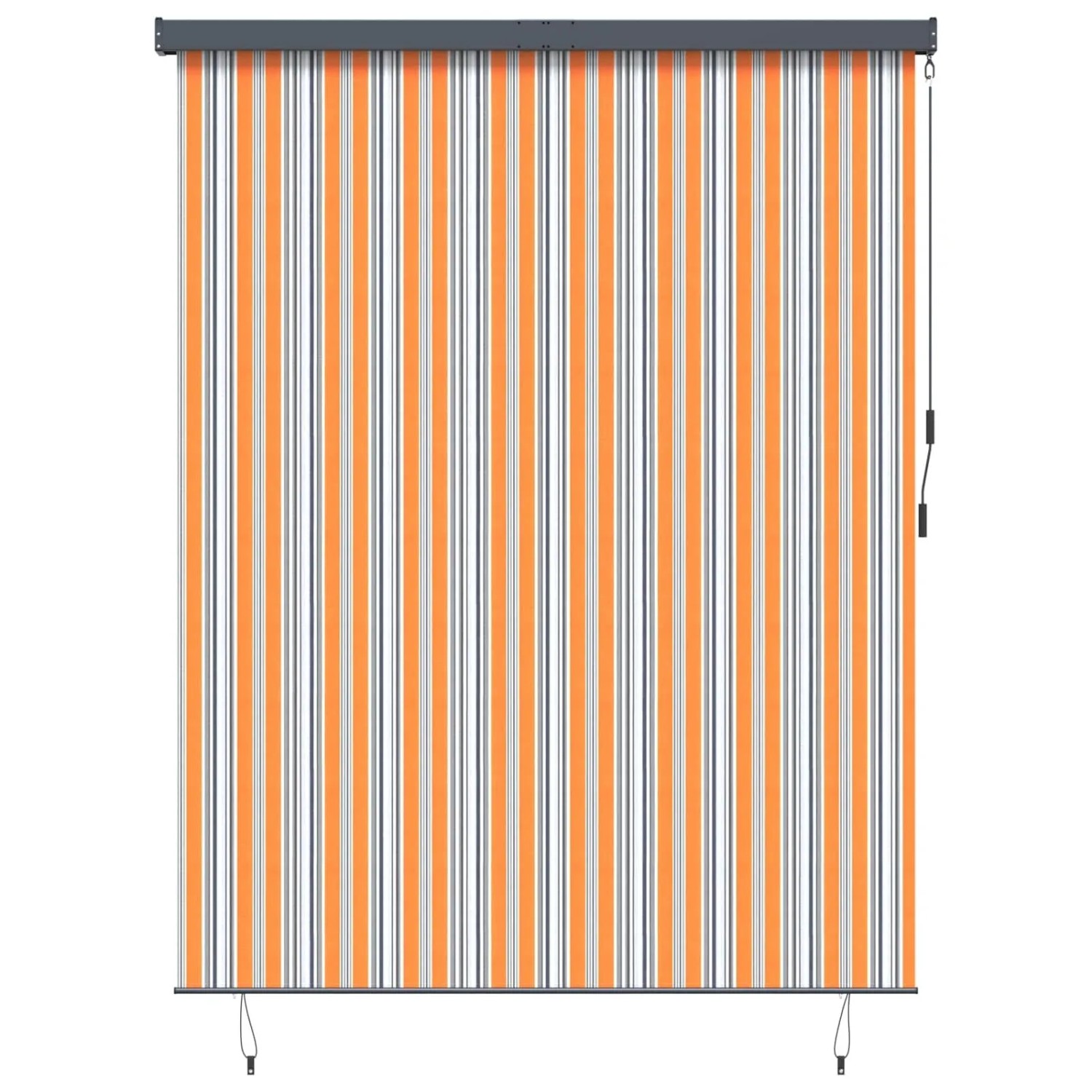 vidaXL Rollo Gestreift Gelb und Blau 200 x 250 cm Stoff und Aluminium 362088