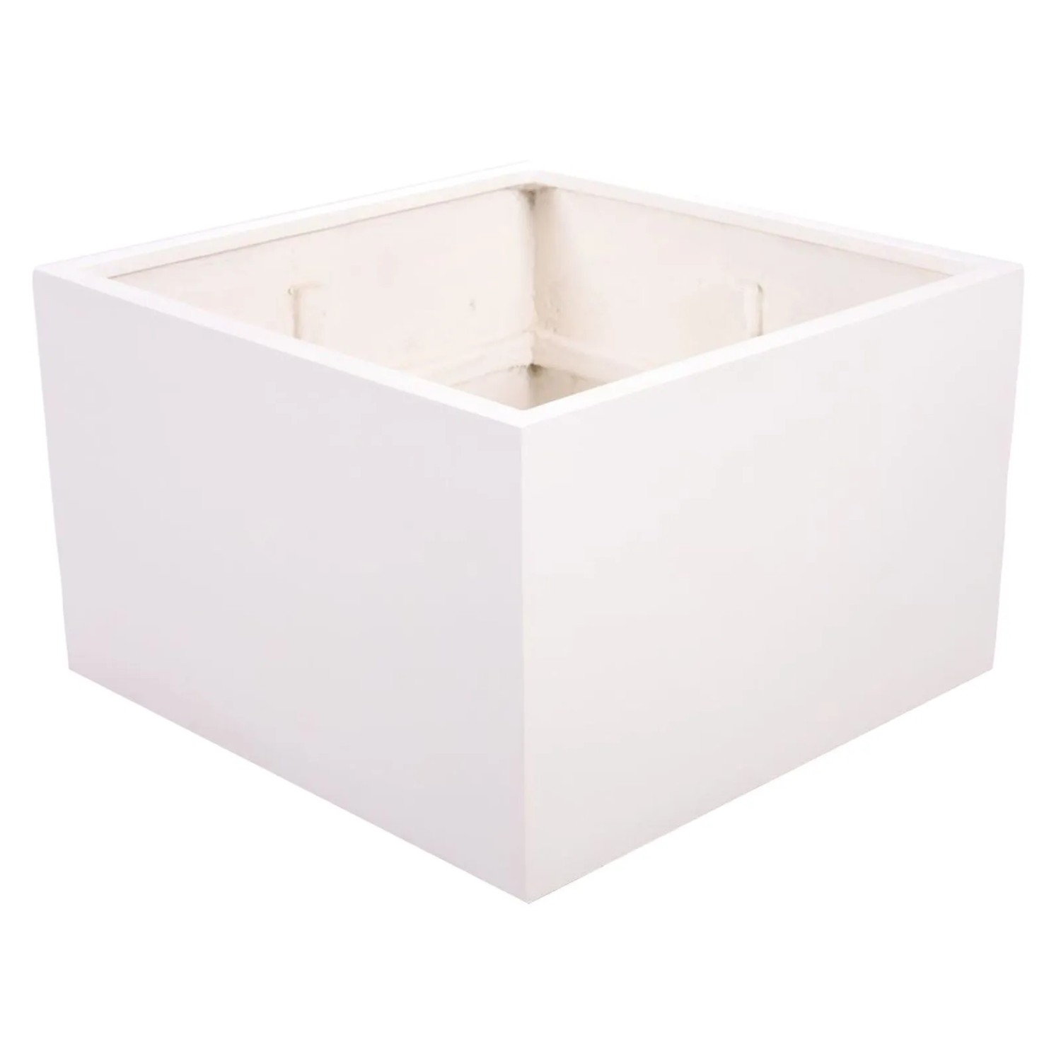 Elegant Einrichten Pflanzkübel Fiberglas Niedrige Quadratisch 100x100x60cm Perlmutt-Weiß