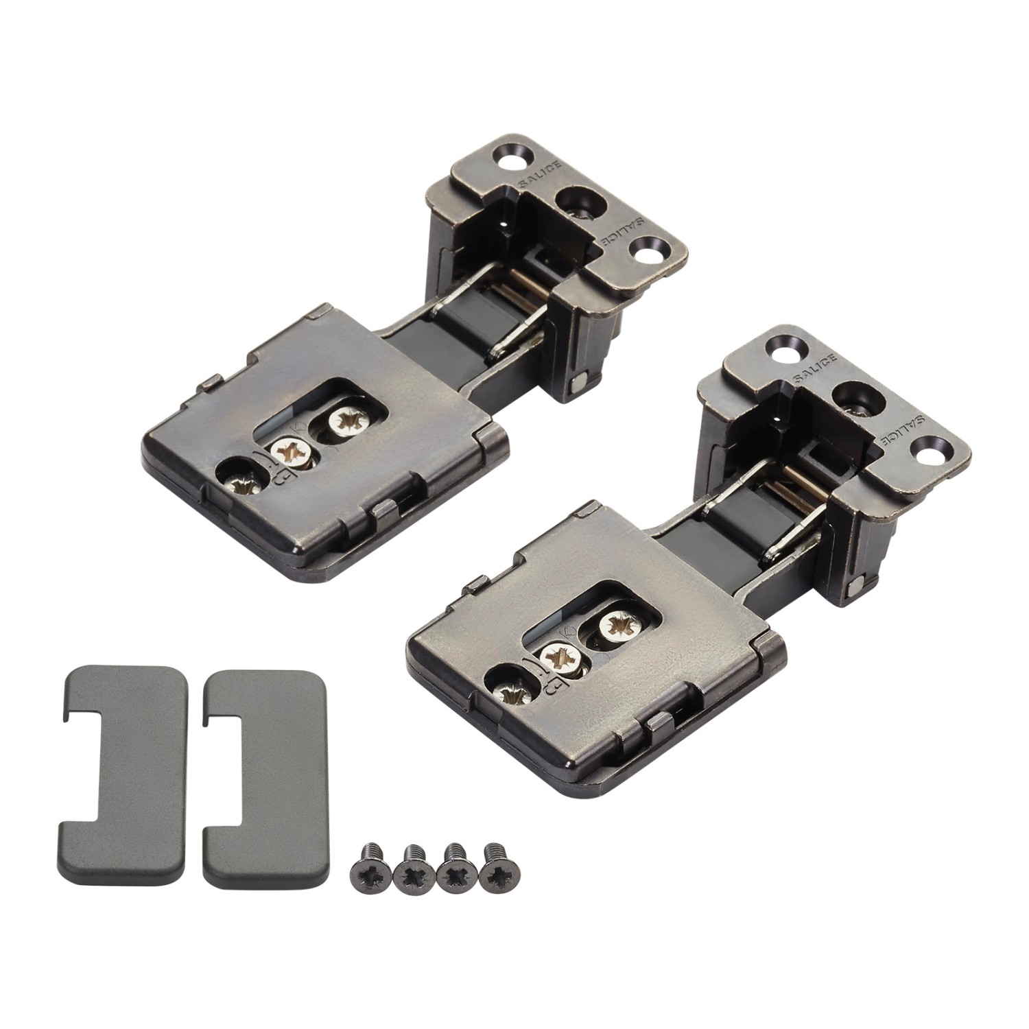 SALICE 1 Paar Conecta Scharnierset 134934 für Alurahmen Titanium Seitenaufschlag 14 Oder 16,5 mm