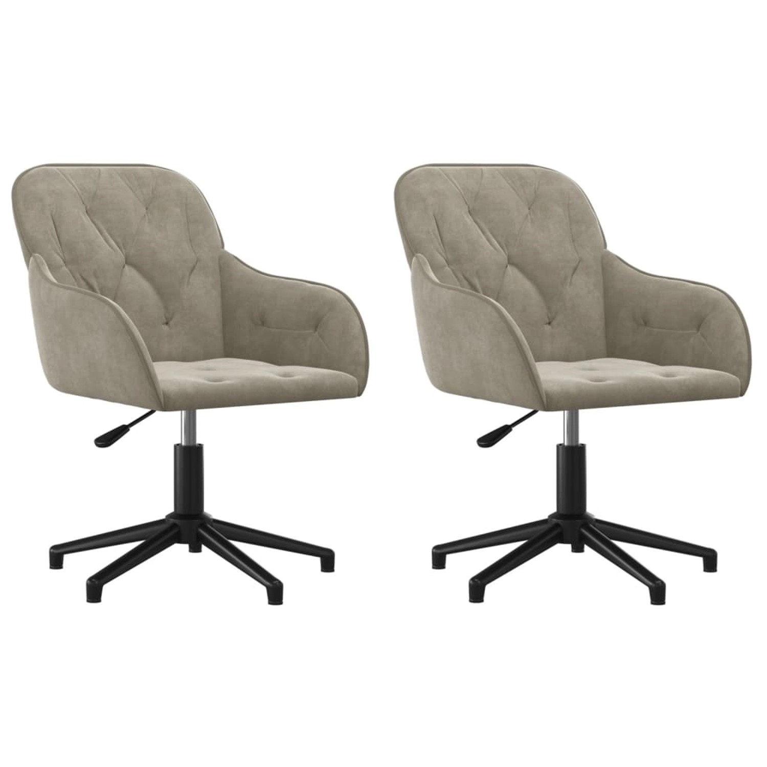 vidaXL Esszimmerstühle 2 Stk Drehbar Hellgrau Samt 3103377 günstig online kaufen