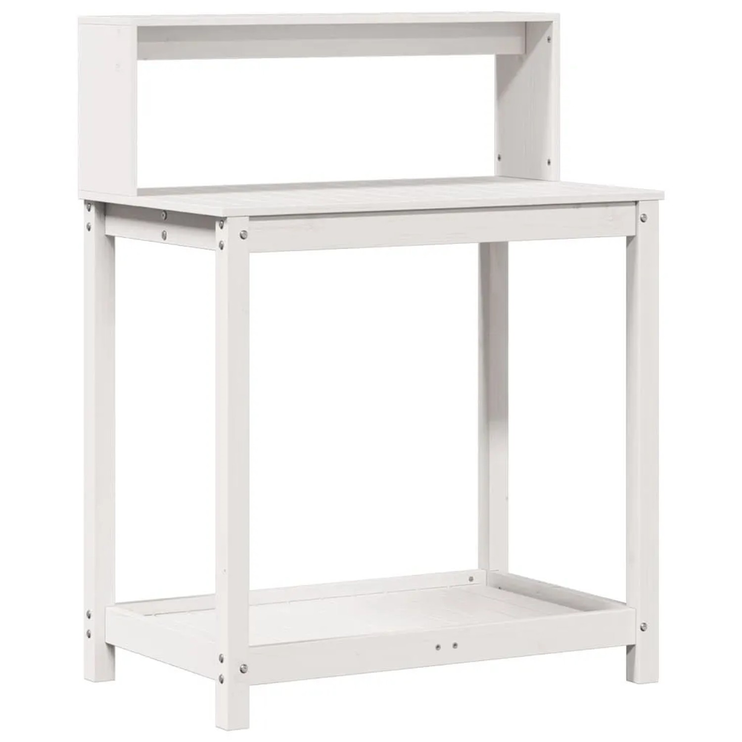 vidaXL Pflanztisch mit Ablagen Weiß 82,5x50x109,5 cm Massivholz Kiefer 832408