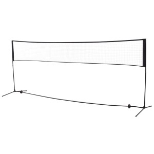 Schwarzes, höhenverstellbares Badmintonnetz aus PE und Metall für Spiel & Spaß.