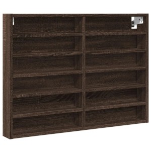 vidaXL Vitrinenschrank Braun Eichen-Optik 80x8,5x58 cm Holzwerkstoff 847960