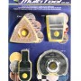 Multitool Zubehör-Set für Fliesenarbeiten, 4-teilig, mit Schleifer, Schaber, Tauch- und Segmentsägeblatt.