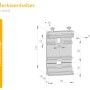 Technische Zeichnung des Markisenhalters für Wandmontage mit Maßangaben in mm.