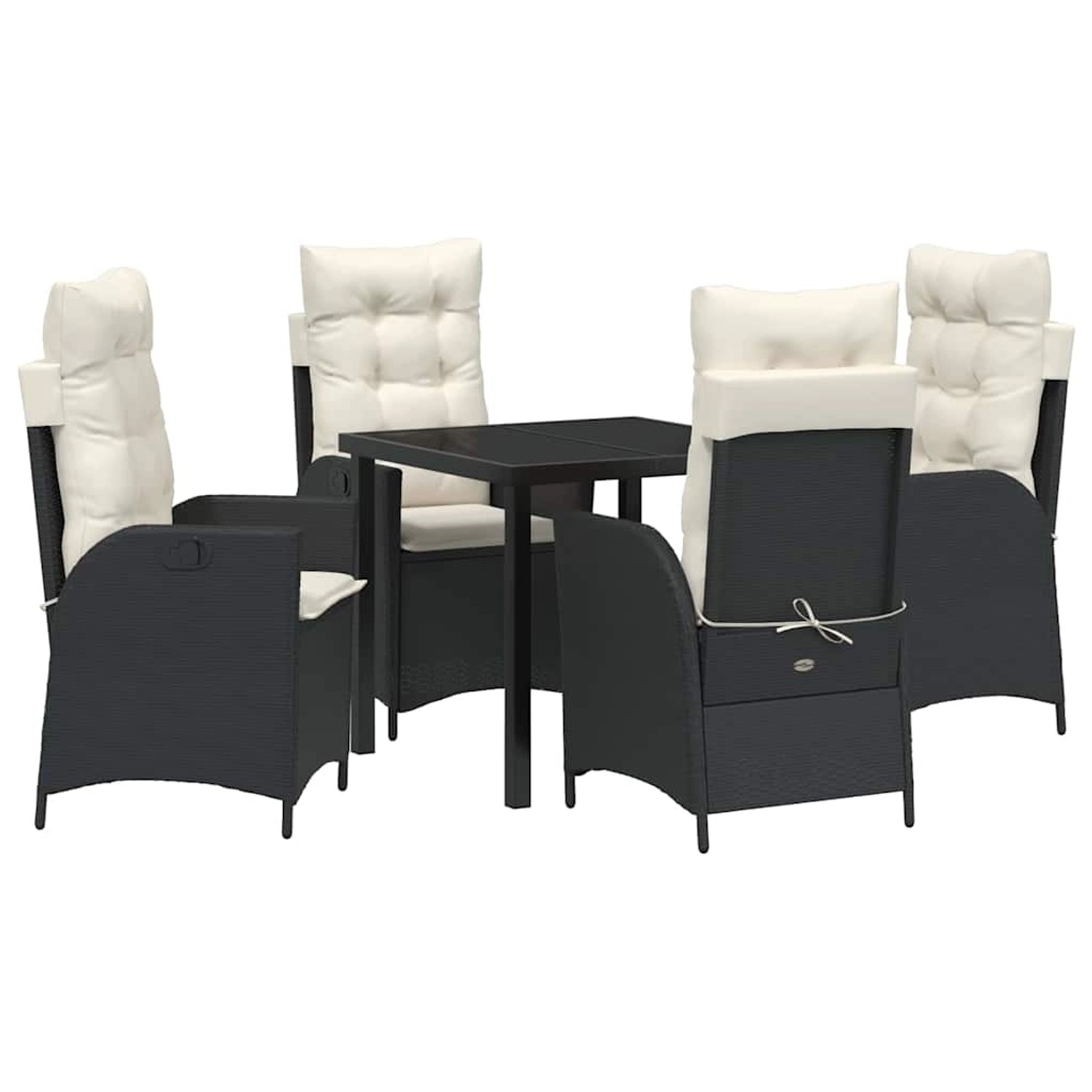 vidaXL Garten Essgruppe 5-Tlg Schwarz Poly Rattan 3380478 günstig online kaufen
