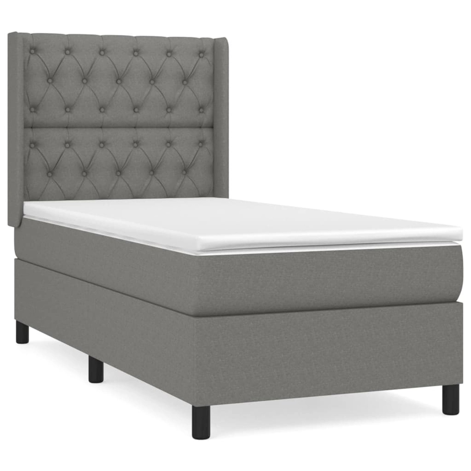 Vidaxl Boxspringbett Mit Matratze Dunkelgrau 80x200 Cm Stoff günstig online kaufen