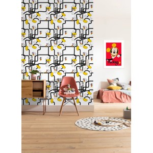 Komar Vlies Fototapete Mickey Mouse Foot Labyrinth im Kinderzimmer, 200x280 cm.