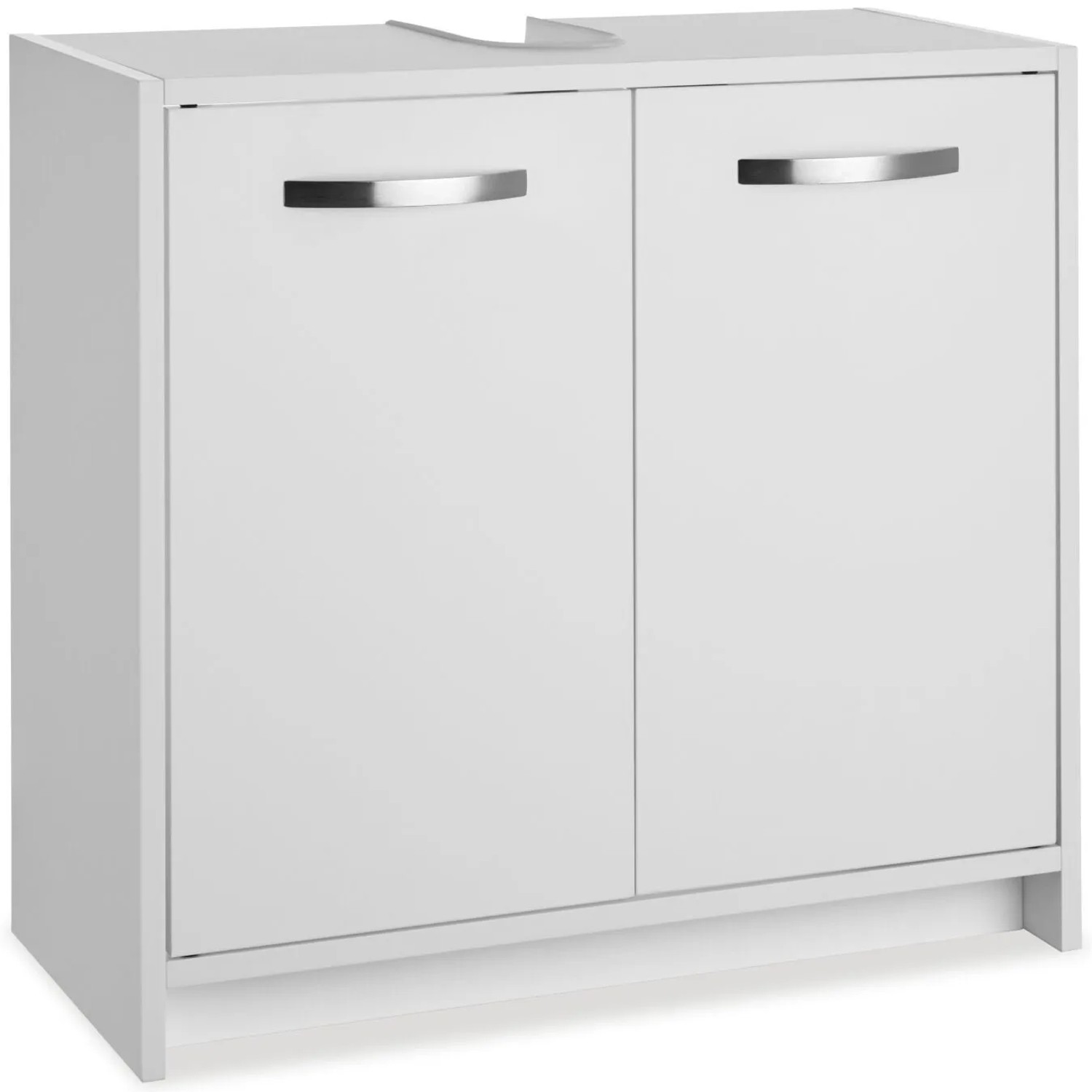 Tectake Waschbeckenunterschrank Katalina Großer Stauraum Spanplatte und Mdf Platte  29 x 63 x 55 cm Weiß