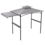 Costway Grillpavillon mit Seitenmarkise Doppeldach 318x153x250 cm Grau
