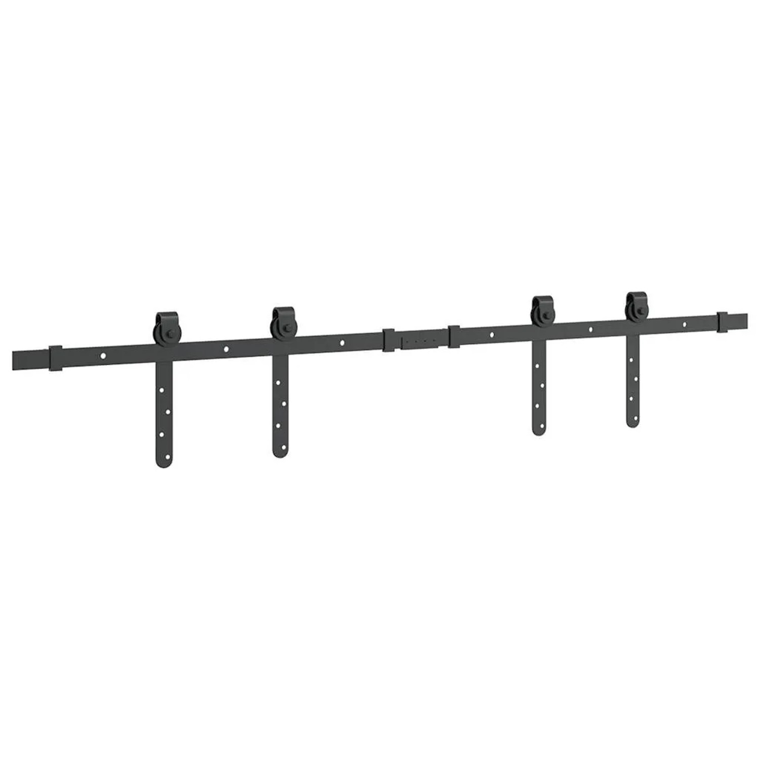 vidaXL Schiebetürbeschlag Set, 122 cm, Karbonstahl, schwarz. Für Schranktüren.