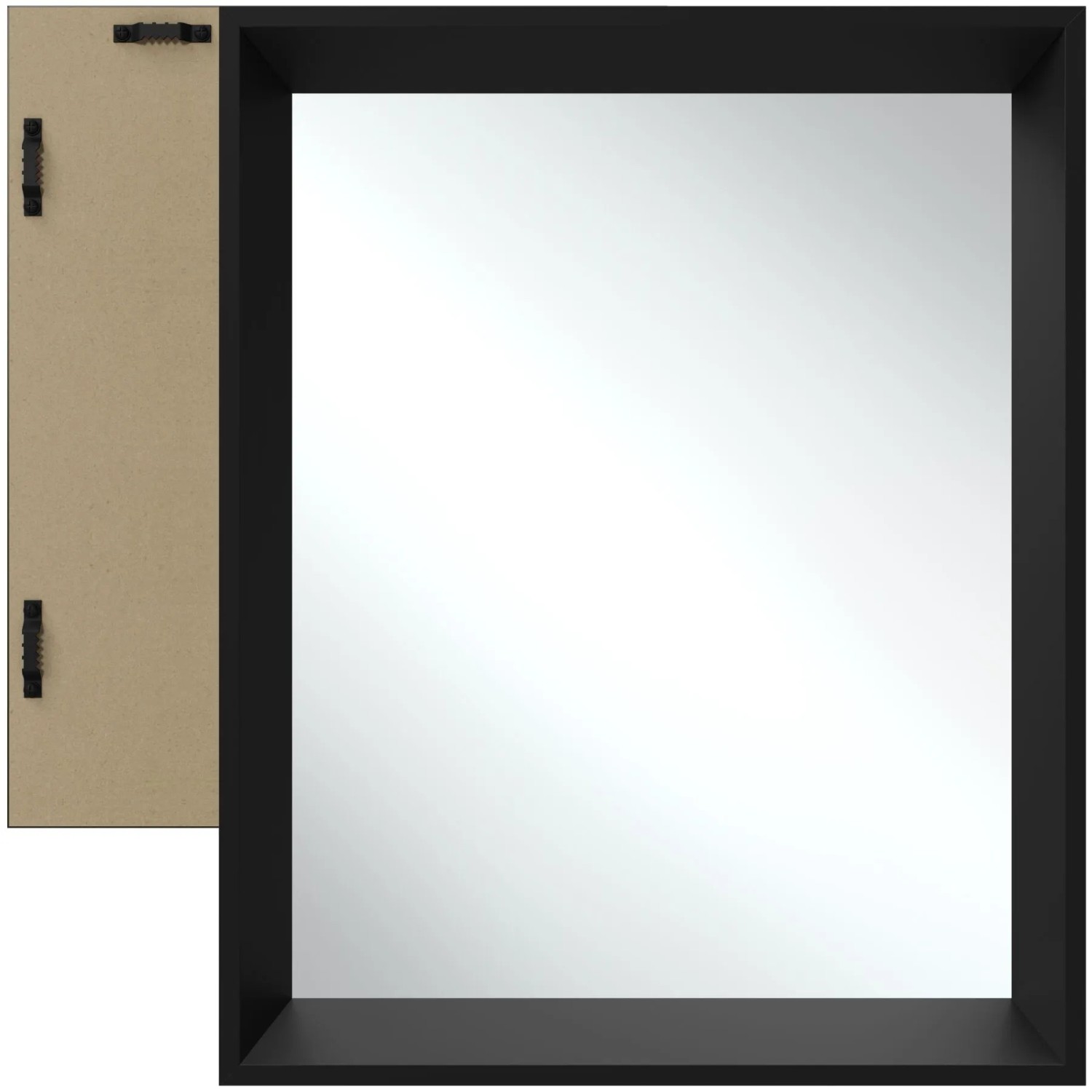 Tectake Rechteckiger Wandspiegel Elina 40 6 x 3 8 x 50 8 cm Robuster Rahmen Aus Langlebigem Kunststoff  3 80 x 40 60 x 50 80 cm Schwarz