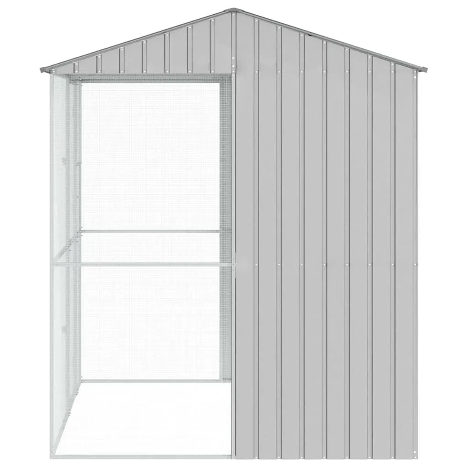 vidaXL Vogelkäfig Grau 215 x 210 x 247 cm Verzinkter Stahl 3325175_6