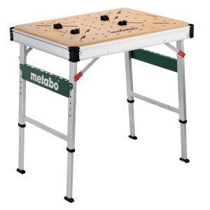 Metabo Multifunktionstisch MWB 100: Mobile Werkbank mit MDF-Tischplatte und Klappmechanismus.