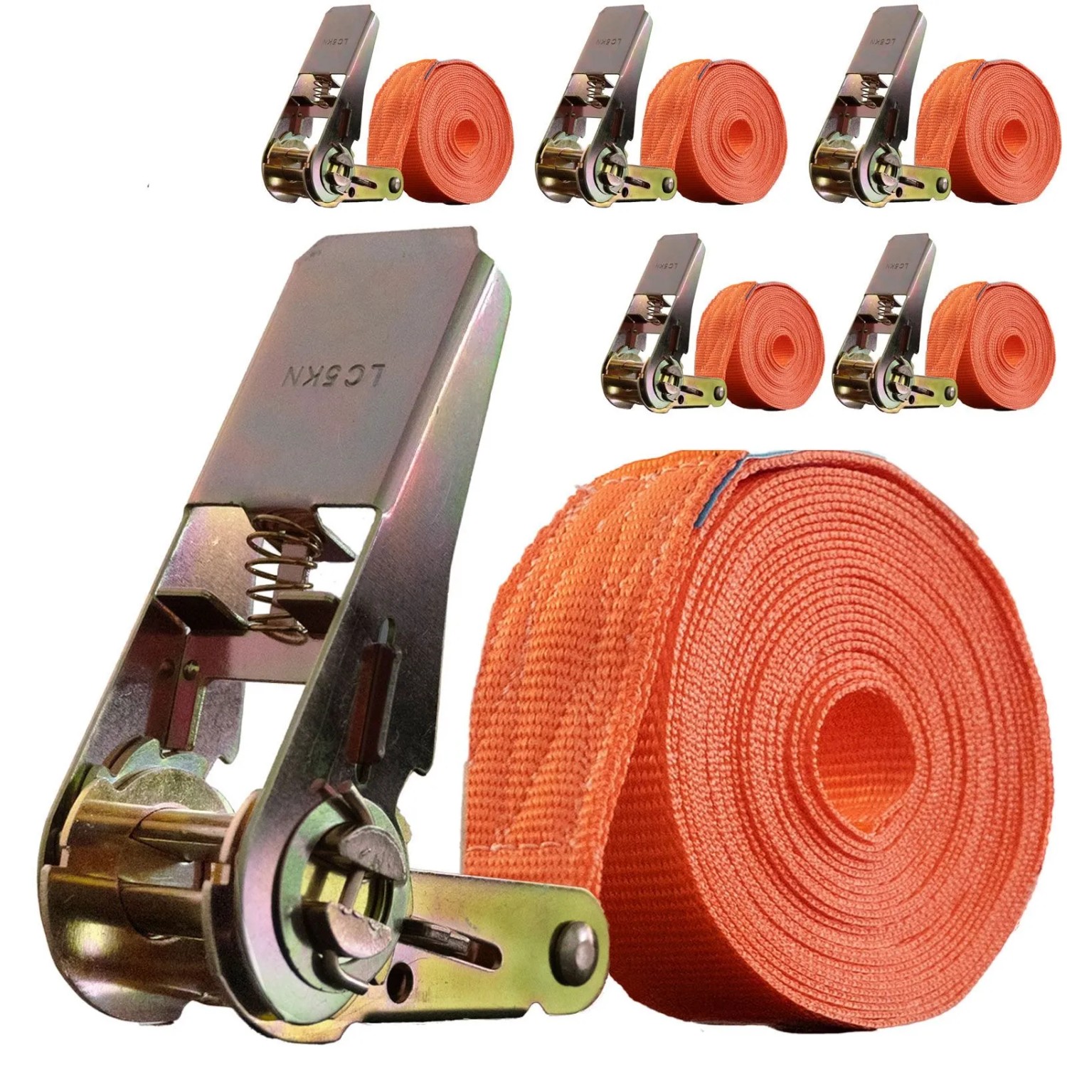 TRUTZHOLM 5 Stück Spanngurte mit Ratsche 6m 1000kg 1 Teilig zur Ladungssicherung