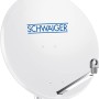 Schwaiger Aluminium Offset Antenne, Ø 75 cm, lichtgrau. SAT-Anlage für TV- und Radioempfang.