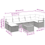 vidaXL Gartenmöbel Set, 8-teilig, schwarz, Poly Rattan, mit Maßen. Ideal für Terrasse und Garten.